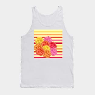 Frosted Candy Color Roses Tank Top